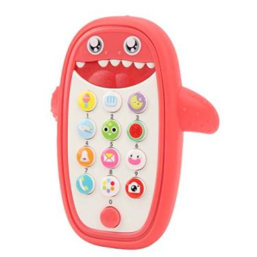 Imagem de Sanpyl Brinquedo de Telefone Fofo para bebê Com Capa de Mordedor Removível e Macia, Botões Atraentes de Luz e Música para Aprendizagem de Conceitos Iniciais, Perfeito para Sair à Noite (Rosa)