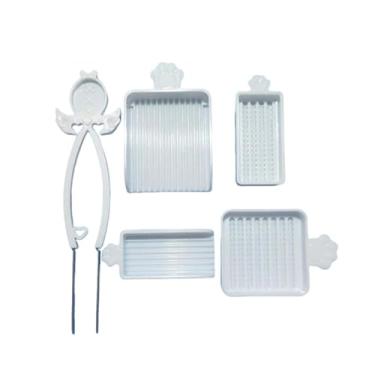 Imagem de UGPLM Kit com 5 peças para seleção de miçangas de fusão, incluindo pinça para miçangas de 2,6 mm. Ferramenta compacta para organização e de e, Branco