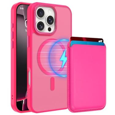 Imagem de MOWIME Capa magnética para iPhone 16 Pro Max [compatível com Magsafe] [com carteira e porta-cartão] [proteção militar contra quedas] Capa fosca translúcida fina para iPhone 16 Pro Max 6,9 polegadas