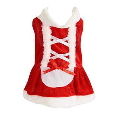 Imagem de Petitebella Vestido de fantasia de Natal Papai Noel em vestido de cachorro feminino (médio)