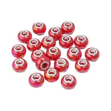 Imagem de Contas De Cerâmica De Resina Com Furo Grande, 20 Peças, Redondas, Banh