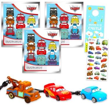 Imagem de Disney Cars Blind Bag 3 Pack - Lightning McQueeen Party Favors Bundle Includes 3 Mystery Foam Bag Clips Plus Stickers, More | Disney Cars Mystery Bags for Kids