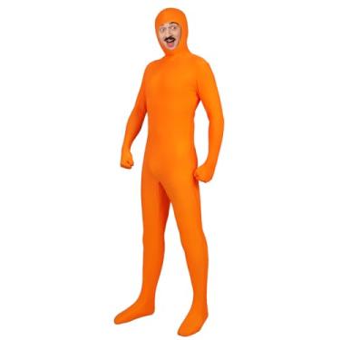 Imagem de Uisozsfeb Macaquinho unissex Zentai de elastano de corpo inteiro, fantasia de Halloween, rosto aberto, cosplay para homens e mulheres, Z3914or, GG