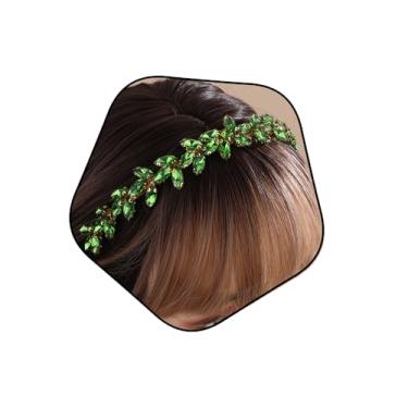 Imagem de Rumtock Tiara de cabelo dourado com contas de strass esmeralda para casamento, noivas, banquete, coroa feita à mão, feminina, baile, princesa, joia para ocasiões especiais (esmeralda)