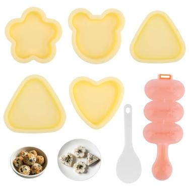 Imagem de 7un Kit Molde para Bolinho Arroz, Conjunto Criador Onigiri Fabricante Musubi Agitador Rolo Arroz Agitador Kit Fazer Sushi com Concha Utensílios Cozinha para Almoço Bento e Casa DIY