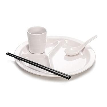 Imagem de Prato de jantar particionado multiuso, cantina familiar, restaurante, unidade de fábrica, aplicável (cor: G) (O)