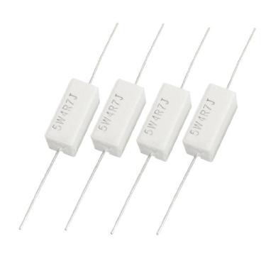 Imagem de VUBBJCRS 4 peças 4,7 Ohm 4R7J 5W Branco Retângulo Fio Enrolado Resistor de Cimento Cerâmico (4 Peças 4,7 Ohm 4R7J 5W Branco Retângulo Fio Enrolado Resistor de Cimento Cerâmico