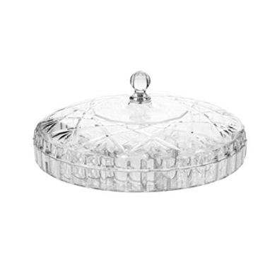 Imagem de Organizador de caixa de joias bandejas redondas de doces e alimentos, bandejas de frutas com tampas, piqueniques, pratos, bolos, armazenamento de alimentos, pá de lixo, uso doméstico