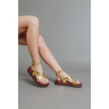 Imagem de Papete em Couro Dourado Vicenza-Feminino