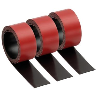 Imagem de PATIKIL Fita apagável a seco, pacote com 3 ímãs A4, adesivos de calendário de geladeira para listar, fita magnética, material de escritório para casa, cozinha, geladeira, mesa, parede, amarelo