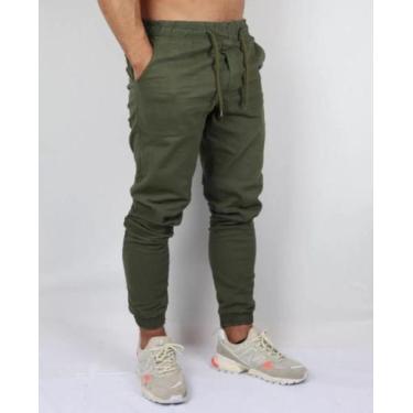 Imagem de Calça Jeans Escuro Masculina Jogger Com Punho Elástico - Espaço CK - C