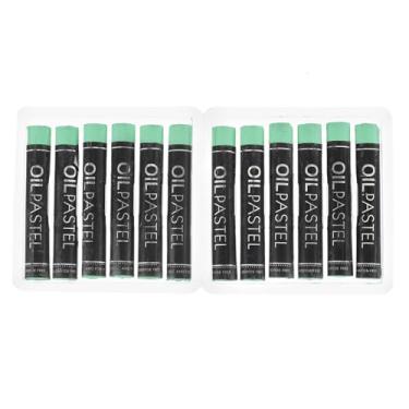 Imagem de Generic Pastéis de óleo verde, 12 peças de giz de cera de óleo macio, pastéis cremosos, suprimentos de arte em bastão para pintura de arte, desenho, mistura de graffiti para artistas iniciantes