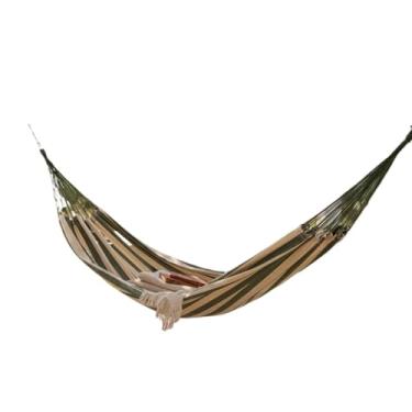 Imagem de Rede de Descanso Casal Listrada Gigante Modelo 3,90 x 1,50m(Verde Musgo com Bege)