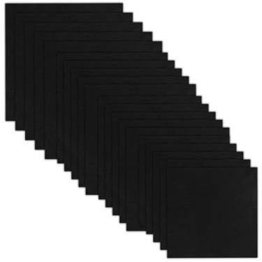 Imagem de Breling 20 peças de tecido de algodão 25,5 x 25,4 cm, quadrados pré-cortados de tecido para costura, colchas para amantes de artesanato (quatro tamanhos, preto)