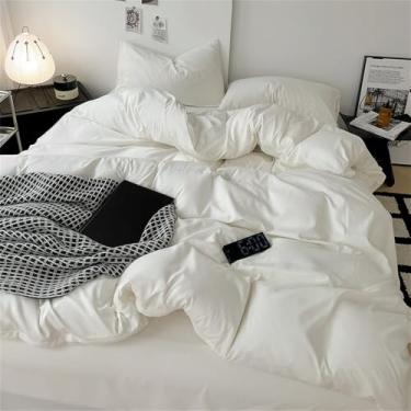 Imagem de Conjunto de cama bicolor para todas as estações, capa de edredom confortável em algodão macio e agradável à pele, 17, 1,5 m, conjunto de 4 peças A