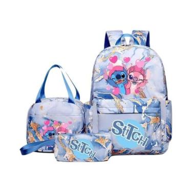 Imagem de Conjunto De Mochilas Lilo & Stitch Anime 3 Peças Grande Capacidade Lev