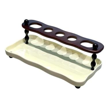 Imagem de Generic Porta-escovas de dentes para banheiro, organizador de multifuncional, suporte para armazenamento de pasta de dente, Bandeja Amarelo-creme