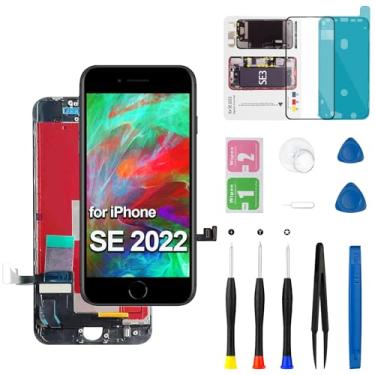 Imagem de Para iPhone SE 2022/3ª geração de substituição de tela preta de 4,7 polegadas, tela LCD sensível ao toque, digitalizador, conjunto completo, kits de ferramentas de reparo A2783 A2595 A2785 A2782 A2784