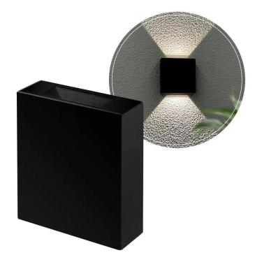 Imagem de 2X Arandela Led Preta 2 Fachos Ajustáveis 3W 3000K Ip65 Co