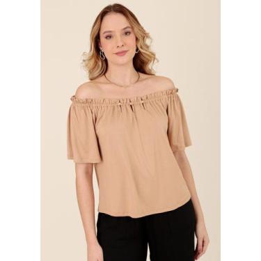 Imagem de Blusa Em Malha Crepe Manga Curta Metal Busto - Pop Me, P