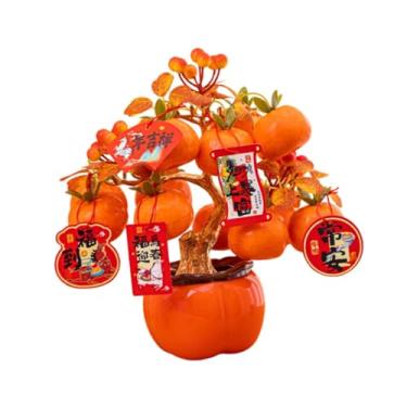 Imagem de Nishiyuenyi Enfeite de Mesa para O Ano Chinês de 2026, Ano, árvore Artificial de Laranja Simulada para Escritório E Ambientes Internos.