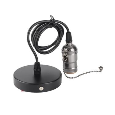 Imagem de Generic E26 Vintage Pingente Suporte de Luz Durável Montado No Teto para Cozinha, Quarto, Hotel (Preto)