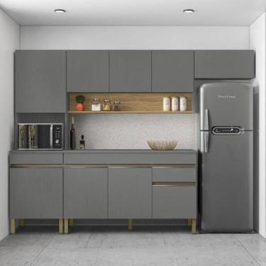 Imagem de Armário de Cozinha Completa 150 com Balcão Com Tampo 9 Portas Madrid -