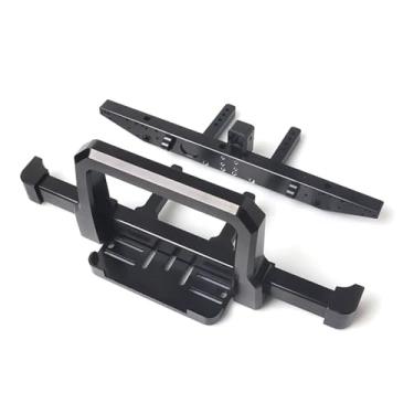 Imagem de Peças de carro RC compatíveis com TRX-4 para Defender 1/10 RC Crawler Upgrade Alumínio Bull Bar Para-choque traseiro dianteiro com suporte de gancho de reboque de guincho