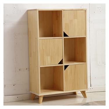 Imagem de Estante de madeira maciça, estante de livros de estudante infantil doméstica, armário baixo de sala de estar simples (cor: 106 x 30 x 83 cm) (68 x 30 x 112 cm com porta)