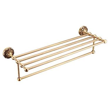 Imagem de 3FLQOOPP Prateleiras para toalhas, toalheiro, toalheiro, acessórios de banheiro/preto necessário (dourado)