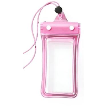 Imagem de Bolsa Prova d'Água para Celular - Kit Capa Transparente Universal Impermeável(1,Rosa)