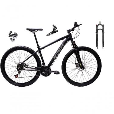Imagem de Bicicleta Aro 29 Ksw Xlt 24v Câmbio Shimano Acera K7 Garfo Trava Freio A Disco - Preto-prata Tam.21