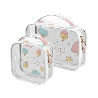 Imagem de xigua Bolsa de maquiagem para sorvete para mulheres, bolsa de cosméticos de viagem, bolsa de higiene portátil à prova d'água para viagens, férias, organização de banheiro