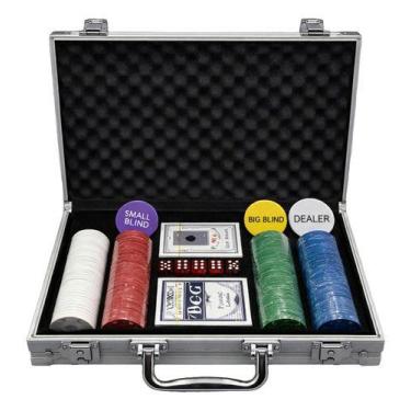 Imagem de Maleta De Poker 200 Fichas Jogo Completo Com Baralhos Dados - Ferora H