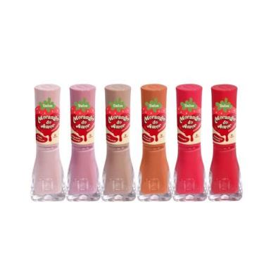 Imagem de Kit Esmalte Dailus Morango do Amor 8ml Coleção Completa Cheirinho Doce