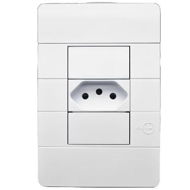 Imagem de Conjunto Tomada 4x2 2P + T 10A Horizontal Branco - RZB-2000/29 - DICOMPEL