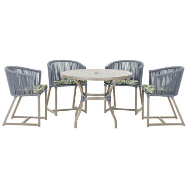 Imagem de Mesa Com 4 Cadeiras E Noronha Estofado 5 Trama Original Prata