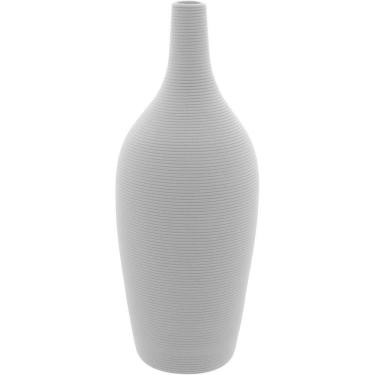 Imagem de Vaso Decorativo Enfeite Casa Cerâmica 27x10x10cm Branco