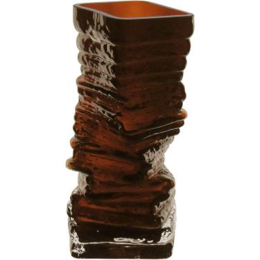 Imagem de Vaso Decorativo Enfeite Casa Pedra Home&co Vidro 24x10x10cm âmbar