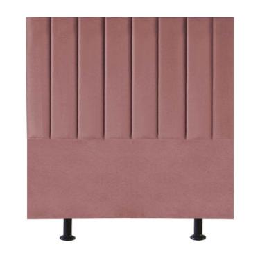 Imagem de Cabeceira Estofada Cama Box Solteiro 90 Cm Paolla Suede rosê