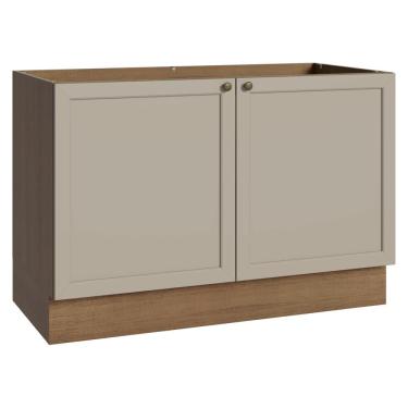 Imagem de Balcão Gabinete de Pia 120 cm (Sem Tampo) Rustic/Crema Vik Madesa