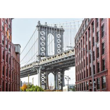 Imagem de Painel de Tecido Sublimado Cidade Nova York Ponte - Fabrika de festa, 