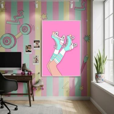 Imagem de Quadro Patins Fashion 70X50Cm Mold Branca - Quadros On-Line
