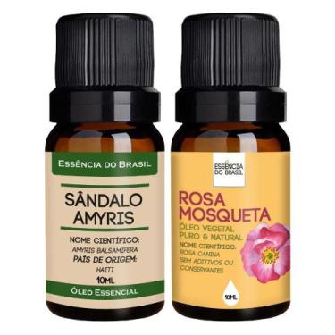 Imagem de Kit Óleo Essencial Sândalo Amyris + Vegetal R. Mosqueta 10Ml - Essênci
