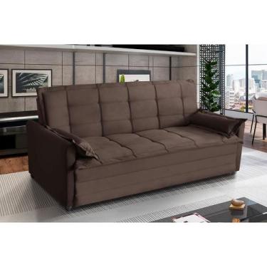 Imagem de Sofá Cama Vienna 3 Lugares 2,00m Suede - Sofá Casa, Marrom