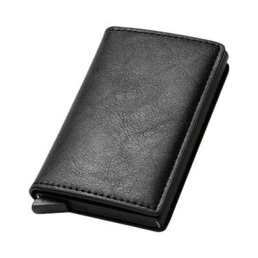 Imagem de Carteira Vintage De Couro Marrom RFID Para Homens, Mini Bolsa, Porta C