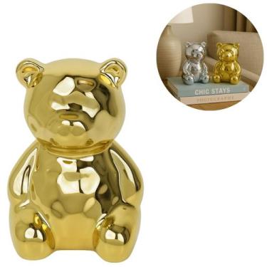 Imagem de Estátua de Urso Enfeite Decorativo De Luxo em Cerâmica - Freecom, Dour