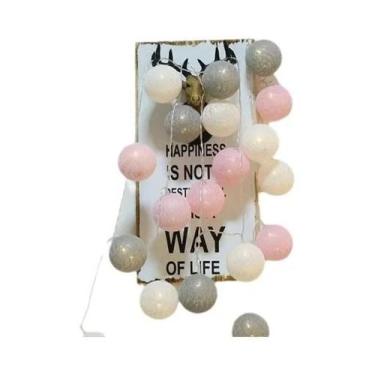 Imagem de Luzes De Cordão Com 20 LEDs Em Formato De Bolas De Algodão, Guirlanda 