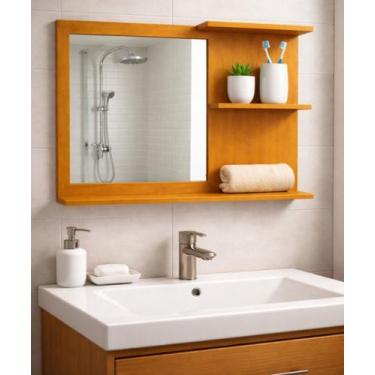 Imagem de Armário MDF Para Banheiro Mel Com Prateleiras Úteis - Móveis C.