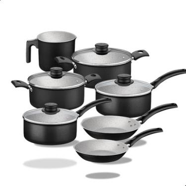 Imagem de Jogo de panelas 7 peças tramontina antiaderente turim conjunto de pane